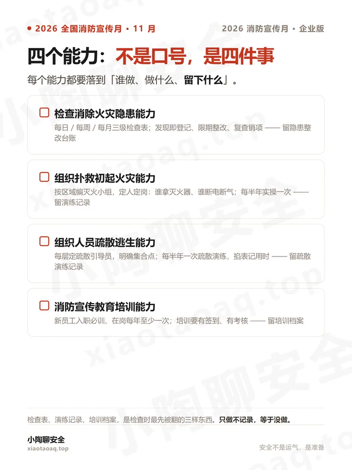 消防安全四个能力怎么落地